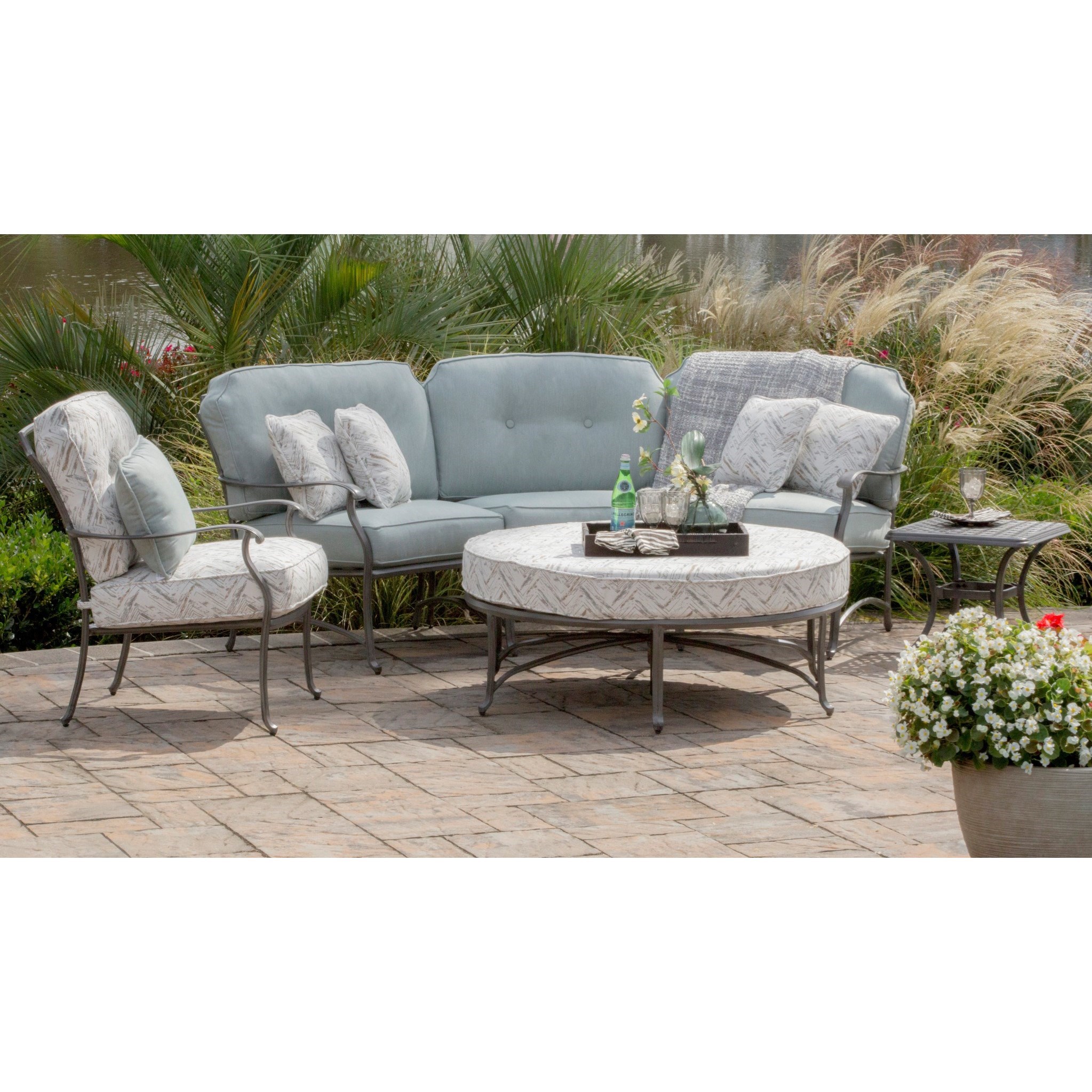 Agio Melbourne by Agio Outdoor SemiRound 3 Seat Sectional Find Your Furniture Outdoor